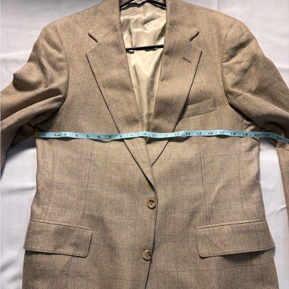 Vintage Polo University Club Ralph Lauren Wool Blazer Made USA Herringbone 46R - Picture 11 of 12